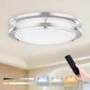 Kalium LED Ceiling Light with Remote 16 Inch Flush Mount Ceiling Light Fixture, 32W 3000K-6000K Adjustable Color Temperature, Dimmable Lighting Fixtures for Kitchen Bedroom Hardwired Installation