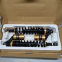 Newsmarts 2pcs Adjustable 15.75" 400mm Motorcycle Air Shock Absorbers for HONDA for Suzuki for Yamaha for Kawasaki ATV Go Kart Quad Dirt Sport Bikes, Gold and Black