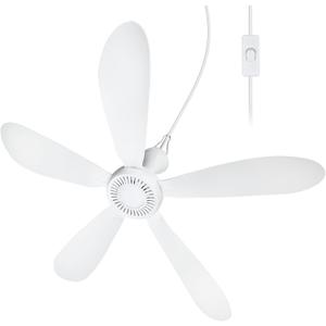 28" AC 110V Portable Ceiling Fan with ON/OFF Switch, Plug in Ceiling Fan Hanging Fan for Outdoor Indoor Gazebo Camping RV Tent Home Room