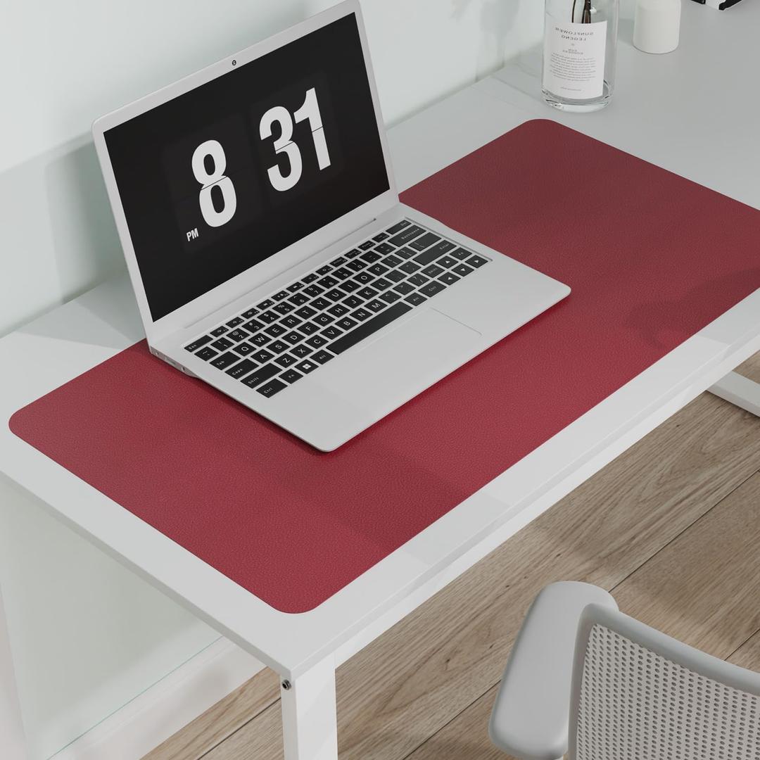 Wine Red Plastic Table Cover Protector, 36" x 60" PVC Desk Pad Mat