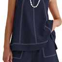 LOMON Womens Two Piece Short Sets with Pockets, S