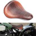 13" Brown Crocodile Motorcycle Leather Driver Seat Cushion for Harley Davidson Sportster Chopper Bobber (Brown-Crocodile)