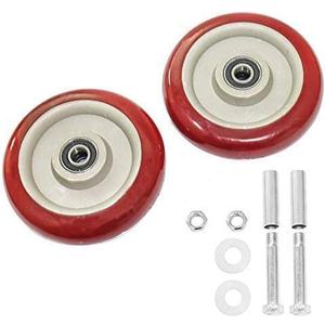 URBEST Push Cart Wheels, Heavy Duty 3 Inch PU Caster Wheels Bearings Repair Kits, Pltae Casters, Shelf Replacement Wheels for Platform Trucks up to 265 Pounds (S:3 Inch,Red)