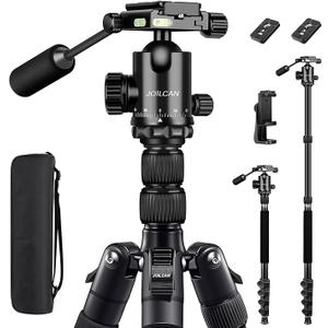 JOILCAN Camera Tripod, 83" Aluminum Tripods & Monopods with Metal Handle, Heavy Duty Tripod for DSLR Camera Lasers Binoculars Telescope Spotting Scope, Payload 35Lb
