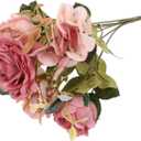 iplusmile Simulated Head Hydrangea Bouquet Faux Flower Ornament Home Decor DIY Floral Arrangement Hand Tied Artificial Flower for Wedding Party Decoration, Red 