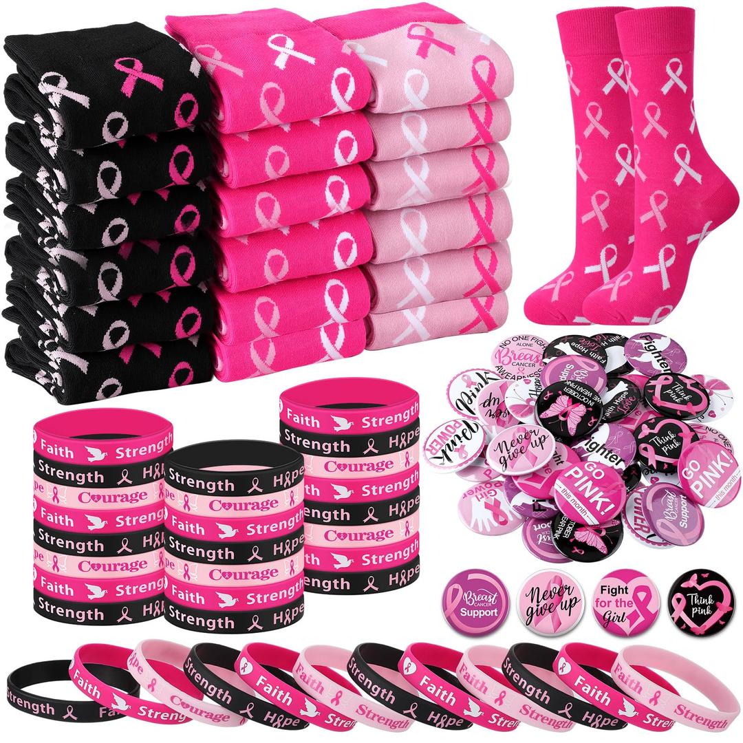 Set Breast Cancer Awareness Survivor Gift for Women Pink, 15 pcs