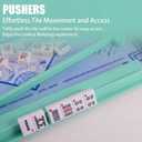 4 Pcs 18.7 Inch Acrylic Mahjong Tile Racks with Pushers for Game Night American Mahjong Racks Tile Set for Mah Jong Lovers and Beginners(Mint Green)