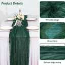 6 Pack Dark Green Cheesecloth Table Runner 120 Inch 10FT Cheese Cloth Runners for Spring Holiday, Baby Shower, Jungle Theme Party