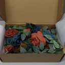 Ling's moment 2pcs Fall Wedding Artificial Floral Swag Welcome Sign Flowers Backdrop Garland Teal & Burnt Orange for Ceremony Reception Door Wall Home Decorations Entryway Outdoor Board Table Decor