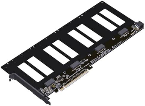 JMT ADT-R37 PCIe5.0x16 to 4-Port U.2/EDSFF Hard Disk Split Card 4x128Gbps 1 to 4 Expansion Adapter Compatible with Gen3/Gen4/Gen5 (R37D 5.0,to 4* E1.S/E3.S)