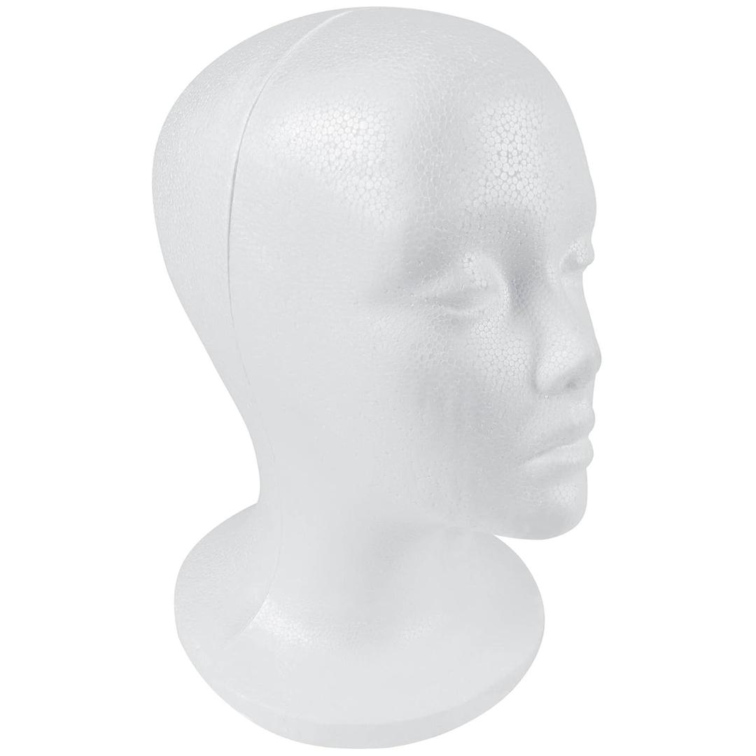 SHANY Styrofoam Model Heads ,Hat Wig Foam Mannequin Female Wig Head Stand ,Mannequin Head for wigs , Wig Holder - Round Base , 10.5 Tall with 20 1/2 Inches Circumference Female Mannequin Head -1 Piece