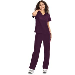 COZYFIT Scrubs for Women Set Medical Uniform - V-Neck Top & Straight Leg Pants with 9 Pockets, Unisex Workwear COZY SCRUBS, Size 2XL
