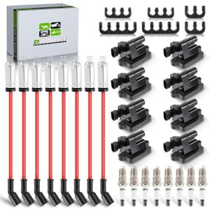 UF271 Ignition Coil Square Spark Plug Wire for Chevy Silverado 1500 SSR Suburban Tahoe Avalanche Cadillac Escalade GMC Yukon Sierra Hummer H2 Mercruiser 4.8L 5.3L 6.0L 8.1L D581,8 Pack