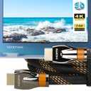 4K HDMI Cable 10FT, High Speed HDMI Cable Braided Nylon & Gold Connector zn Shell(Gun Black) -4K@60Hz DTS:X, HDCP 2.2 & 2.3, HDR 10 Compatible with Roku TV/PS5/HDTV/Blu-ray(Yellow)