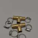 Joywayus 2Pcs 3/4" Hose Barb, Tee T 3 way Union Fitting Intersection/Split Brass Water/Fuel/Air
