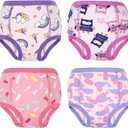 MooMoo Baby Cotton Potty Training Underwear 4 Packs Absorbent Training Pants for Girls 9T