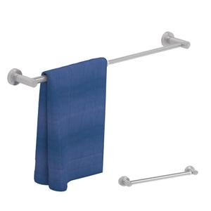 2 Pack Adjustable Towel Bar, HOMOTEK Economic Bathroom Towel Holder Rod from 12 Inch to 22 Inch Single Towel Racks, Wall Mount Towel Rail, Towel Hanger Hook for Kitchen(Brushed Stainless Steel)