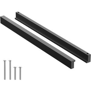 5 Pack 256mm(10 inch) Hole Center Tilted Black Cabinet Handle L-Rectangle Shaoped Alunminum Alloy Hadrware Pull for Kithchen Dresser Washroom Bedroom