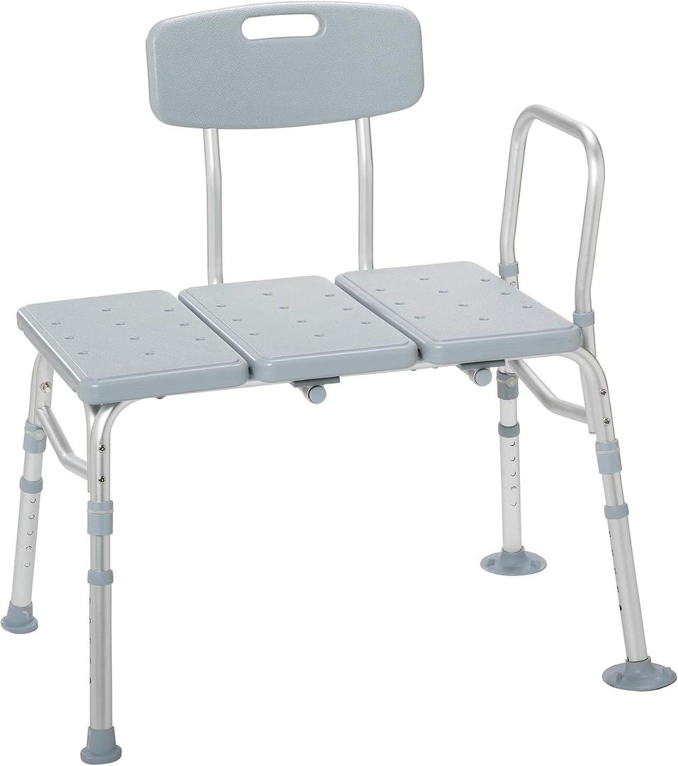 Drive Medical Tub Transfer Bench for Bathtub, Height Adjustable
Aluminum Tub Transfer Bench Offers Comfortable Backrest and Height Adjustable Design, 350 Lb Capacity