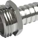 Beduan Stainless Steel Garden Hose Swivel Fitting 1/4" Barb x 3/4" GHT Male Thread Adapter Connector Garden Hose Repair with Hose Clamp