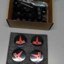 ROCCS Compatible with Tesla Model 3 S X Set Aero Wheel Cap Kit, Center Logo Emblem Modification Hub Cover w Hub Nut Cap Lug Nut Cover, Red