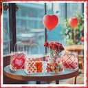 Sweetude 24 Pcs Valentine's Day Clear Gift Bags with Handles Galantines Party Favor Plastic Valentines Candy Treat Goodie Bags for Holiday Winter Wedding Birthday Party Supplies(happy Valentine's Day)