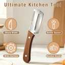 3PCS Multifunctional Vegetable Peeler, 3 in 1 kitchen gadgets, With wooden handle & bottle opener and grater, for potatoes garlic sugarcane carrots and other vegetables or fruits