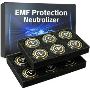 6 Pieces Blocker Protection Neutralizers Stickers for Cell Phones Tablets Laptops Computer WiFi Printer TV Electronic Devices Black