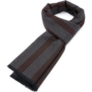 American Trends Mens Winter Warm Long Soft Scarf Plaid Tassel Scarf for Men Soft Classic Scarves (One Size, Grey Red Stripes)