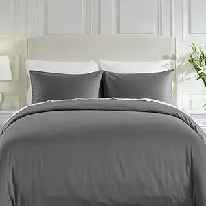 Dark Gray Duvet Cover Queen/Full: 3 Pc Duvet Cover Set