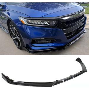 Front Lip Compatible with Honda Accord 2018-2020, JDM Air Dam Bumper Splitter Lower Chin Spoiler Protection Body Kit Fit for 2018 2019 2020 (Glossy Black)