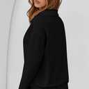 Dokotoo Sweatshirt for Women Long Sleeve V Neck Color Block Oversized Casual Pullover Sweatshirts Tops (Black, M)