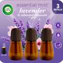 Air Wick Essential Mist Refill, 3 ct, Lavender and Almond Blossom, Essential Oils Diffuser, Air Freshener