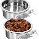 Kennel Water Bowl, 2 Packs No Spill Hanging Cage Crate Bowl for Cat, Small Dog Feeder -2 Cups / 1 Pint