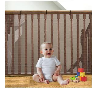 Banister Guard for Baby and Pets - 10ft x 3ft Safety Stairs Rail Net, Balcony Netting Provides Safe Environment for Child, Small Pet, Toy - Brown