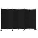 Phonjoroo Room Divider, 6 Panel Upgraded Folding Privacy Screen, 132” Highly Secretive Separation with 4 Metal Feet, Partition Screen, Lightweight Freestanding Wall Divider Bedroom (Black)