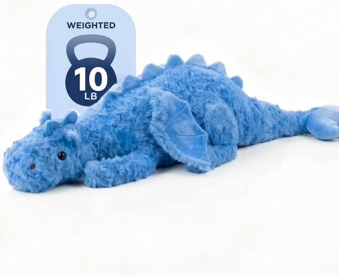 Weighted Dragon Plush, 10lbs Heavy Stuffed Animals for Adults and Kids, 35.4" Large Soft Dragon Weighted Stuffed Animal, Sensory Calming Companion for Bedtime & Relaxation
