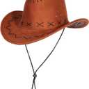 Sicypoty Kids Cowboy Costume for Boys Rodeo Cowboy Set Halloween Birthday Party Dress Up Cosplay Brown