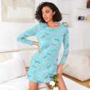 Ekouaer 2 Pack Nightgowns for Women Long Sleeve Night Gowns Women Night shirt Pj Dress Nightshirts Sleepwear (XXL)