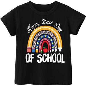 Last Day of School Shirt, Toddler Boys Girls Kids Graduation Shirts, Happy End of School Year Funny Graphic Tee Tops, 2-8T