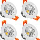 LightingWill 2inch LED Dimmable Downlight, 3W COB Recessed Ceiling Light, Daylight White 5500K-6000K, CRI80, 25W Halogen Bulbs Equivalent, Silver (4Pack)