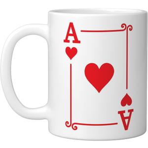 Playing Cards Costume - Ace Hearts Card - Ace Card Ceramic Mug, White (11 Ounces)