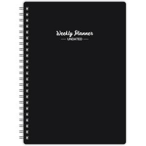 Weekly Planner - Undated Planner for Whole Year, 67 Weeks, To Do List & Weekly Focus, Undated Weekly Planner with Weekly Priorities, Habit Tracker for Office School Suppies, 5.7'' x 8.2'' (black)