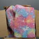 ALIMORDEN 2-in-1 Flip Out Cuddly Sherpa Toddler Couch, Convertible Sofa to Lounger,Glow-in-The-Dark Unicorn Pattern (Armchair)