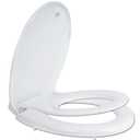 Hibbent Potty Training Toilet Seat, Built-in Magnetic Seat, Lid with Oval Cover, Never Loosen and Slow Close Convertible Toilet Seat for Kids, Adult and Child (White, Round)