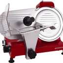 BESWOOD 10" Electric Deli Meat Slicer, Cheese Food Slicer with Premium Chromium-plated Steel Blade, for Home and Commercial use, 240W, Serving Plate included (Royal Red)
