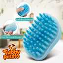 3 x Dog/Cat Curry Brush for Grooming - Tubby Potato - Removable Screen, Grooming Massage Bath Brush, Soft Shampoo Scrubber, Washing Scrub Comb with Silicone Bristles for Short & Long Hair Pets