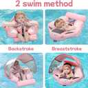 Mambobaby Float with Canopy and Tail New Upgraded Non-Inflatable Baby Pool Float Mambo Float Swim Trainer Solid Infant Swim Float Adjustable Pearl Foam Baby Swim Ring
