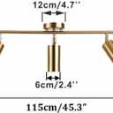 KCO Lighting Modern 5-Lights LED Track Lighting Kit Brushed Brass Kitchen Ceiling Spotlights Light Fixture Mid Century Gold Adjustable Flush Mount Ceiling Spot Light (5 Lights)