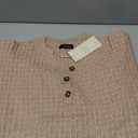 Dokotoo Womens Sweaters 2025 Casual Long Sleeve Henley Shirts V Neck Textured Button Fall Sweater Loose Fit Jumper Tops (Large, Khaki)